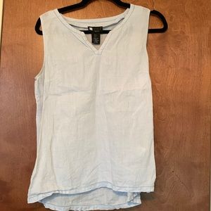Pale blue linen tank